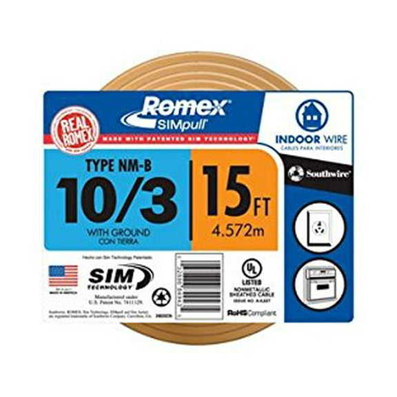 WIRE 10-3CU NM-B W/G 15'