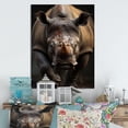 thumbnail image 2 of Designart "African King & Rhinoceros Beast Depiction" Animals Metal Art Living Room, 2 of 5