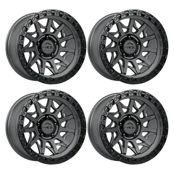 Lock Off-Road LUNATIC 17X9 6X139.7 1mm Matte Grey Wheel Rim 17" Inch (SET OF 4)