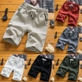 thumbnail image 3 of Men Cotton and Linen shorts Beach Wear Thin Short Pants Casual Loose Summer, 3 of 9
