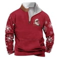 thumbnail image 1 of Sudadera sin capucha para hombre, de invierno, con cuello alto, cremallera, estampado navideño, jersey de manga larga, sudadera con capucha, blusa de poliéster para hombre, 1 of 2
