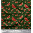 thumbnail image 1 of Soimoi Green Cotton Jersey Fabric Watermelon Fruits Print Fabric by Yard 58 Inch Wide, 1 of 3