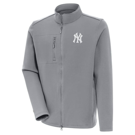 Men's Antigua  Gray New York Yankees Objection Full-Zip Jacket