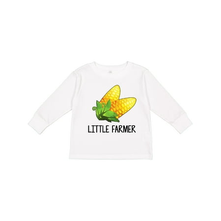 

Inktastic Little Farmer with Corn Boys or Girls Long Sleeve Toddler T-Shirt