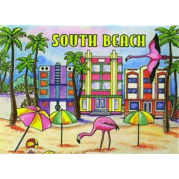 South Beach Florida Fridge Collector's Souvenir Magnet 2.5 inches X 3.5 inches