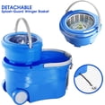 thumbnail image 5 of Mop and Bucket with Wringer Set, Spin Mop and Bucket with Wheels for Easy Moving, Spin Mop Bucket Floor Cleaning System with 5 Microfiber Mop Refills & 1 Floor Brush Head, 5 of 7