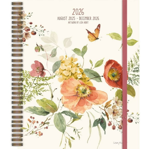 Lang Companies, Watercolor Wonder Deluxe 2026 Planner, 9.25'' X 11'', 17-Month Calendar with Wire-O Binding