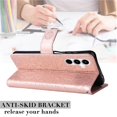 thumbnail image 5 of KAIYANG Funda con tapa para teléfono Samsung Galaxy A35 5G, serie 1, con estampado de flores, de piel sintética, estilo billetera, H, para Samsung Galaxy A35 5G, color oro rosa, 5 of 5
