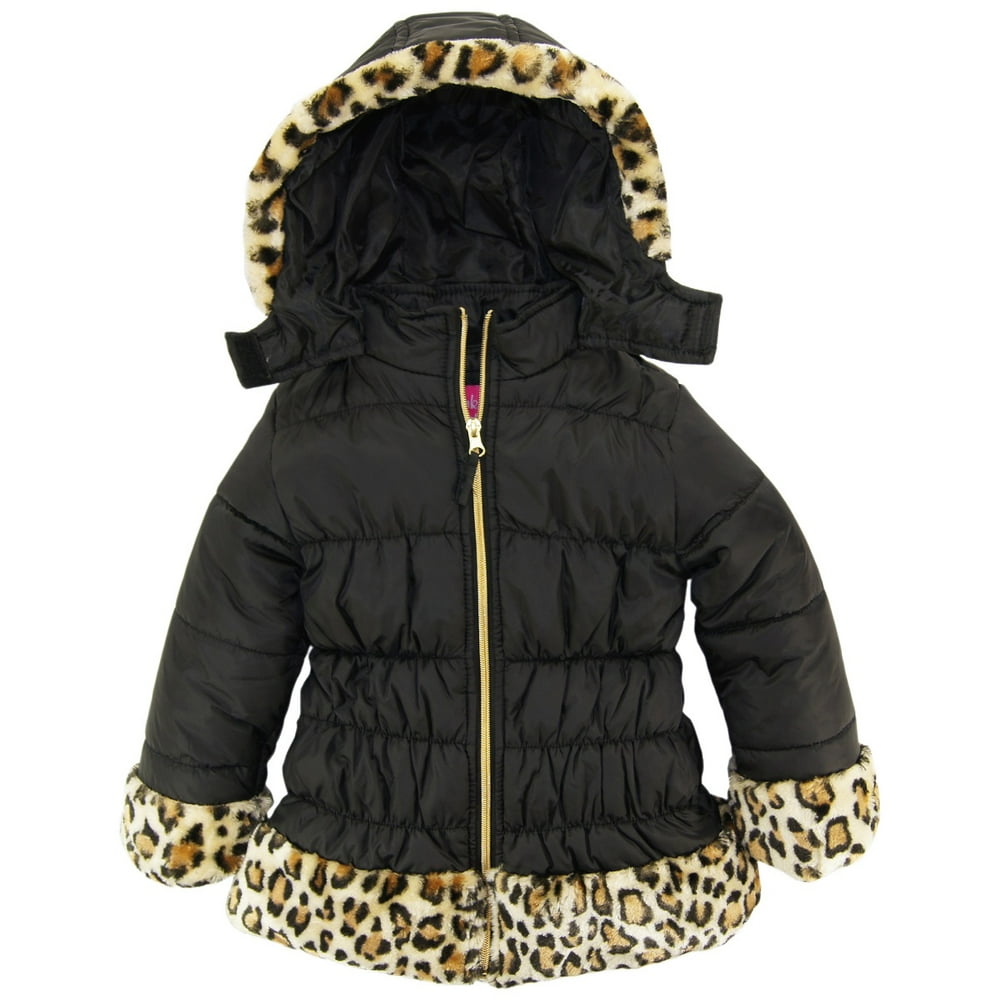 Pink Platinum Pink Platinum Little Girls' Cheetah Long Puffer Winter