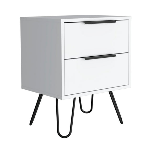 Augusta 2 Nightstand, Harpin Legs, Two Drawers