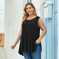 thumbnail image 3 of VEPKUL Plus Size Tank Tops for Women Sleevelss Tunic Casual Summer Clothes Swing Shirts for Jeans(Black 3X), 3 of 9