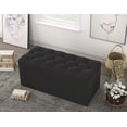 thumbnail image 5 of Home Design Arya Upholstered 42" Flip Top Storage Bench with Button Tufted Velvet Seat, Foam Padding, and Hidden Storage, Multi-Purpose Entryway or Bedroom Seating, Black, 5 of 5