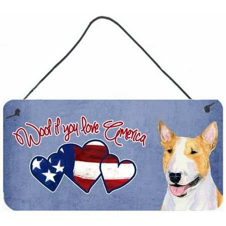 Caroline's Treasures Woof if you love America Bull Terrier by Suzanne Staines Painting Print Plaque