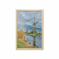 thumbnail image 1 of Dutch Wall Art with Frame, Overcast Photo of Windmills Touristic Center Village of Kinderdijk from Netherlands, Printed Fabric Poster for Bathroom Living Room, 23" x 35", Multicolor, by Ambesonne, 1 of 2