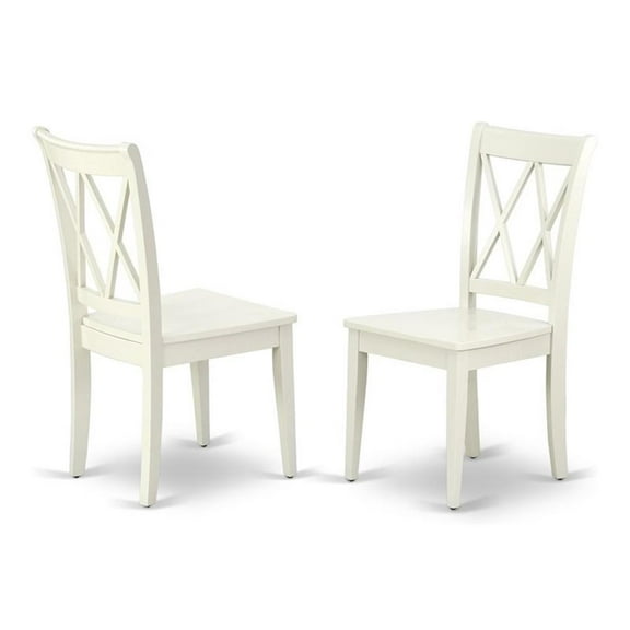 Atlin Designs 11" Wood Dining Chairs in White (Set of 2)