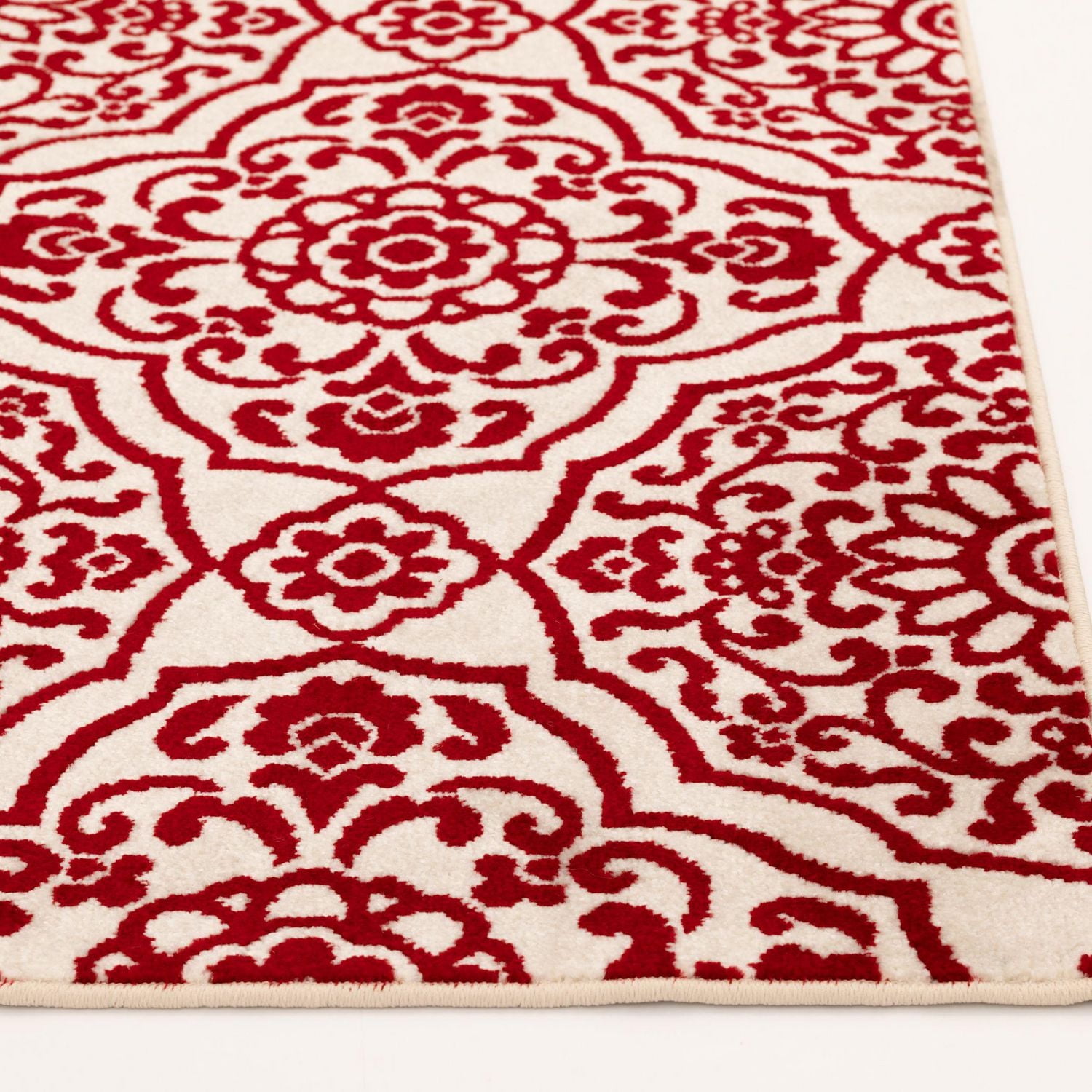 Tropiana Cream and Red Woven Area Rug