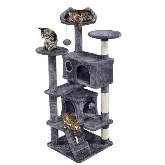54in Cat Tree Tower Condo Furniture Scratch Post Perches Ladders for Kittens