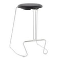 thumbnail image 3 of Finn Contemporary Counter Stool in White Steel and Black Faux Leather by LumiSource - Set of 2, 3 of 7