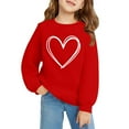 thumbnail image 7 of KAUOD Girls Cute Heart Print Sweatshirts Long Sleeve Crew Neck Ribbed Cuffs Pullover Tops Teen Kids Cotton Soft Clothes, 7 of 7