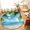Blue, variant on Round Area Rugs 4Ft, Beach Ocean Waves Non-Slip Washable Circle Rugs Carpet, Summer Tropical Palm Tree Leaves Indoor Outdoor Rug Floor Mats Throw Runner for Bedroom Living Room Bathroom