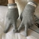 thumbnail image 3 of Guantes de lana con etiquetado de color sólido para mujer, guantes de cinco dedos con pantalla táctil tejidos para mujer, otoño e invierno, 3 of 6