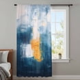 thumbnail image 4 of Navy Blue Yellow Sheer Curtains 54 Inches Long, Modern Oil Painting Art Abstract Light Filering Curtains, Breathable Simi Curtain Privacy Drapes for Kitchen Bathroom Nursery Small Window Treatment, 4 of 9