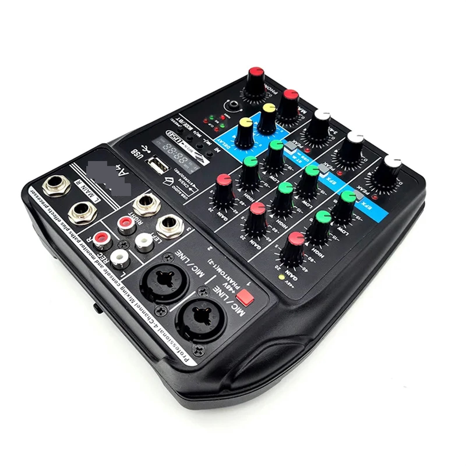Professional 4-channel Digital Mixing Card Microphone Mobile Phone Live Broadcast Computer Recording DJ *dio Equipment ,Precision Control