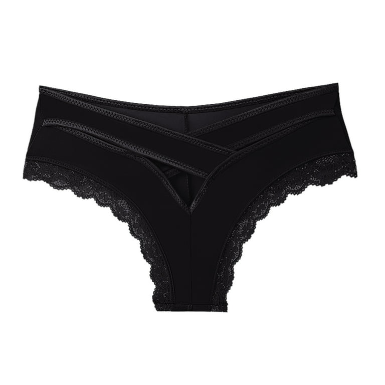 CAICJ98 Seamless Underwear for Women Lace Edge Pants Fashion Solid  Breathable Panties Fancy Cute Big Size Women's Underwear Black,S 