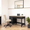 thumbnail image 3 of Pemberly Row Bureau d'Ordinateur 54W avec Tiroirs en Noir Vintage et Pin Récupéré, 3 of 7