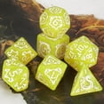 thumbnail image 6 of 7pcs DND Dice Set, Retro Polyhedral Dice Sets for Table Game Dice Role-Playing RPG Dice, Yellow, 6 of 9