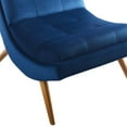 thumbnail image 5 of Ramp Upholstered Performance Velvet Lounge Chair and Ottoman Set in Navy, 5 of 7