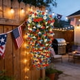 thumbnail image 4 of Faux Morning Glory Hanging Vine, Red Blue Patriotic Flowers Decor for Wall, Wedding and Home Independence Day Decor, 4 of 6