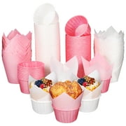 200 Pcs Paper Cups Packing Paper Wedding Cupcake Paper Holder Disposable Muffin Cups Cupcake Liners Paper Solid Color Tulip Cake Cups 200pcs Multicolor Baking Paper