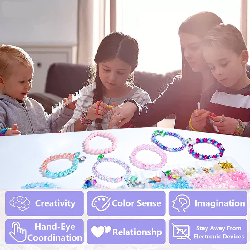 1200Pcs Bracelet Making Kit Charm DIY Beads for Jewelry Making, Friendship Bracelet Kit with Ocean Pearl Shell Butterfly Beads for Bracelet Necklace Making, Resin Beads, Elastic Rope, Pendant Kit