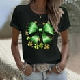 thumbnail image 5 of ShiShine Womens St Patricks Day T Shirt Bow Detail Short Sleeve Crewneck Top with Graphic Print, 5 of 5