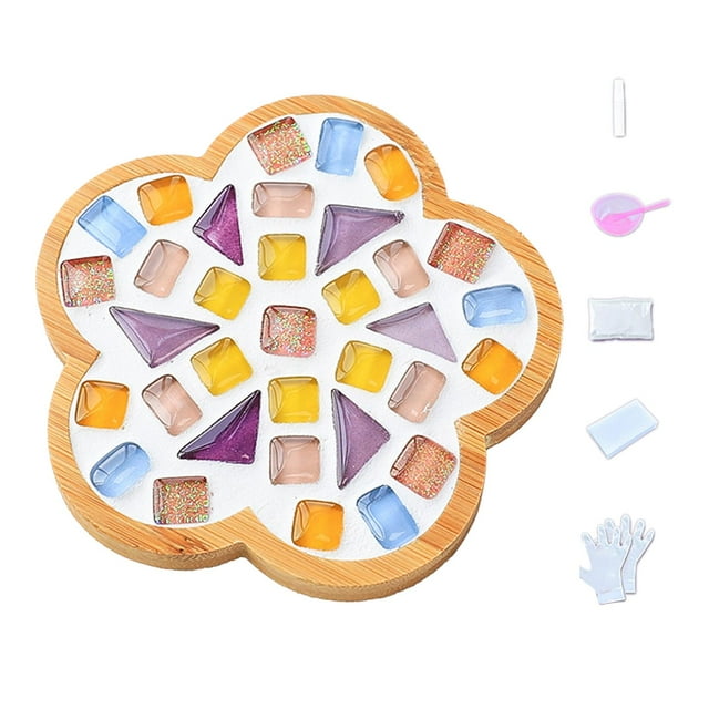 de posavasos de mosaico DIY, conjunto de azulejos de mosaico , materiales artesanales de mosaico Estilo D Zulema Posavasos de mosaico