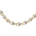 thumbnail image 3 of Diamond2Deal 14K Two-Tone Gold Diamond-Cut Beads Fancy Link Chain Necklace for Women 17.75", 3 of 6