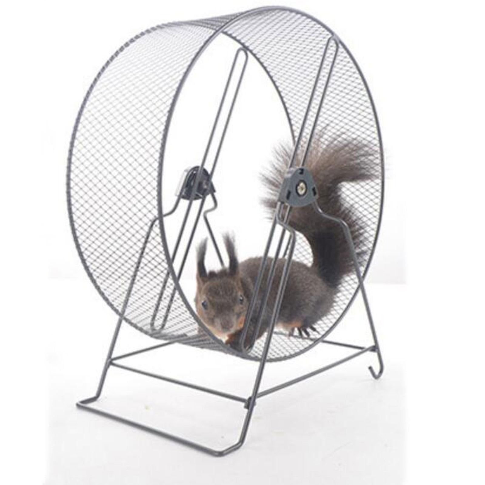 Iron Hamster Running Exercise Wheel with Bracket Guinea Pig Jogging Wheel for Hedgehogs, Rats, Squirrel Silent 32x19x36.5cm