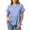 Blue, variant on Womens Cotton Linen Tops Casual Ruffled Cap Sleeve Shirts Crew Neck Ruffle Hem Blouse Pleated Loose Fit Summer Tee, 2026 New Limited-time Off