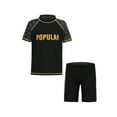 thumbnail image 3 of TTAO Kids Boys Rash Guard Swimsuit Swim Trunks with Tops Set Beach Sports Swimwear Bathing Suit Black 5-6, 3 of 7