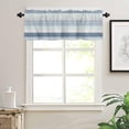 thumbnail image 3 of Curtain Valance for Windows Boho Rod Pocket Valance Window Treatments 1 Panel Bohemian Geometric Stripes Teal Grey Short Curtains for Kitchen Windows Bathroom Bedroom 54 x 18 inch Blue, 3 of 6