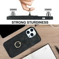 thumbnail image 6 of Fit for Apple iPhone 14 Pro Max Case with Card Pocket 360° Rotatable Ring Holder Kickstand, Shockproof Drop Resistant PU Leather Soft TPU Back Protective Phone Case For iPhone 14 Pro Max, Black, 6 of 8