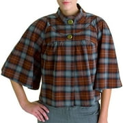 Juniors Elite Plaid Capelet Jacket