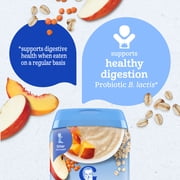 (3 pack) Gerber Stage 2 Baby Food, Oatmeal Lentil Peach & Apple Cereal, Baby Cereal, 8 oz Canister