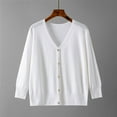 thumbnail image 2 of SHTXOZHI Womens Lightweight Button Down Long Sleeve Cardigan Sweater V Neck Open Front Cardigan, 2 of 3