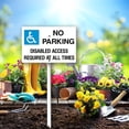 thumbnail image 4 of Señal de "No estacionar, se requiere acceso para discapacitados", 30 x 20 cm, con estaca, fácil de montar, para jardín, 4 of 7