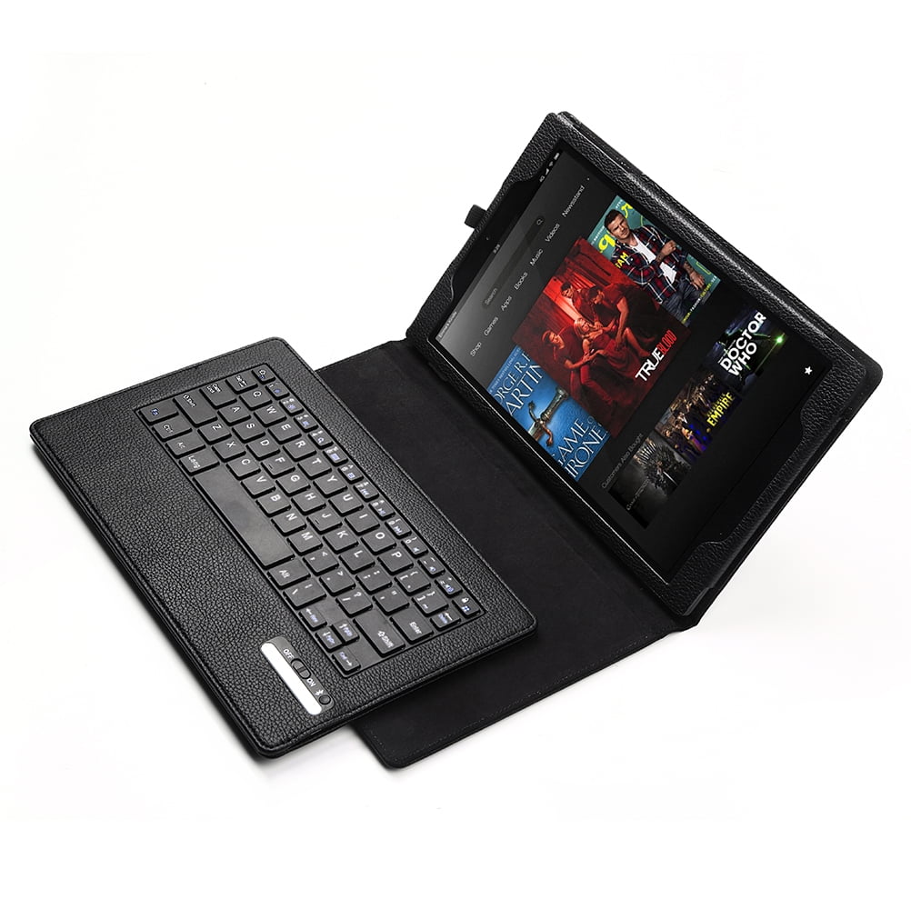 PU Leather Keyboard Case With Bluetooth Wireless Keyboard For Amazon