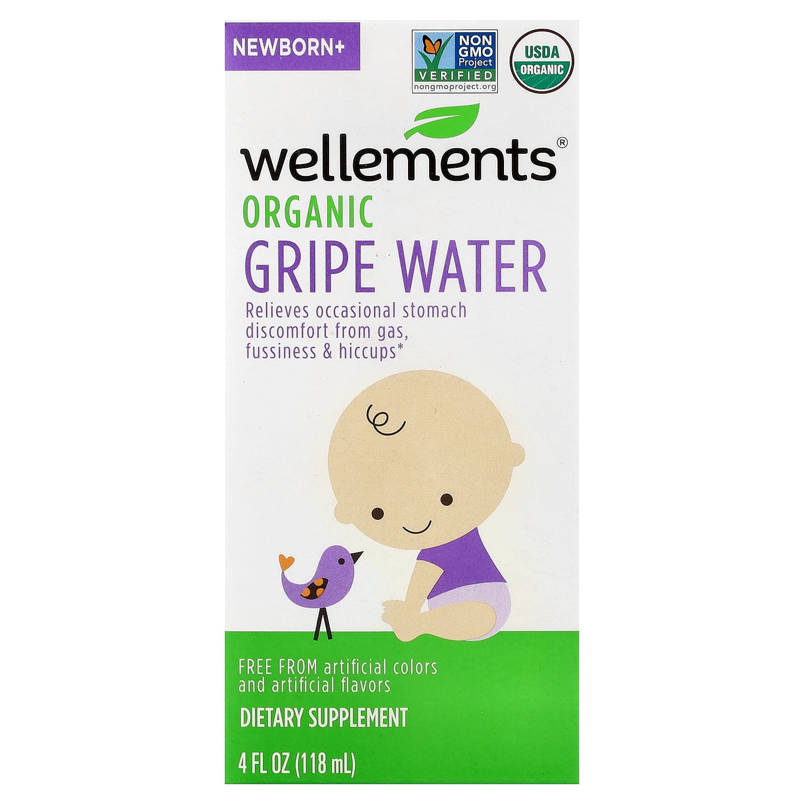 Wellements Organic Gripe Water, Newborn, 4 fl oz