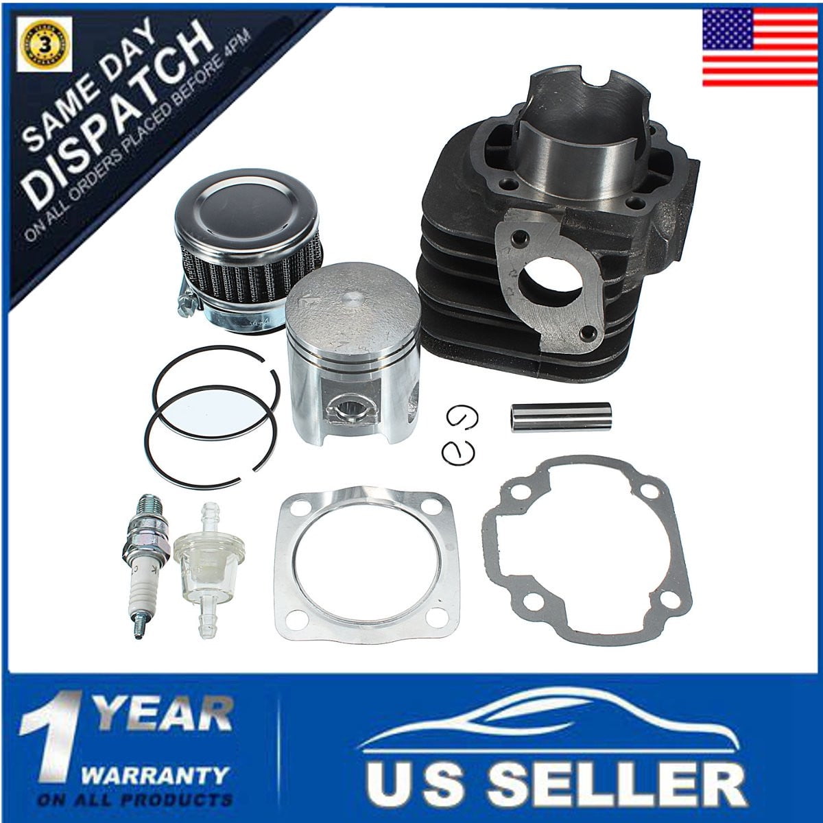 Cylinder Piston Gasket Top End Kit for Polaris Predator 90 2003-2006