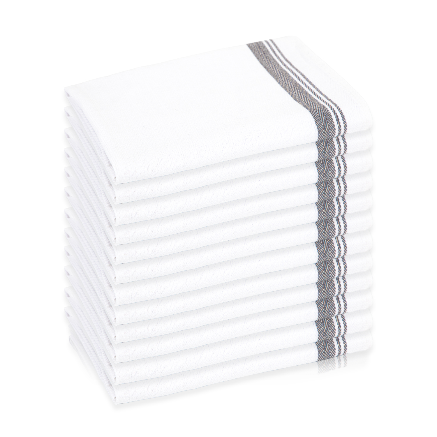 Arkwright Oversized Tea Towels (Pack of 12), Cotton 20x28 Striped